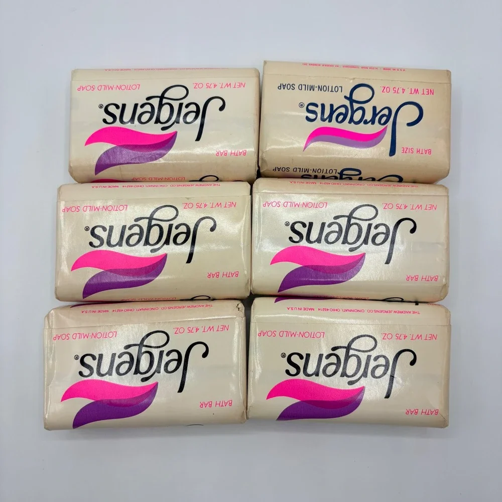 Jergens Soap Bath Bar Lotion-Mild Vintage Lot of 6 NEW 4.75oz Ivory/Pink NOS VTG
